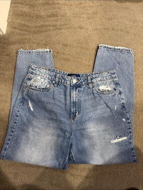 Aero Light Blue Distressed Mom cotton jeans size 12